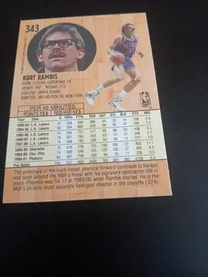 1991-92 Fleer - Kurt Rambis #343. Phoenix Suns. NRMT+ - Basketball Card Single