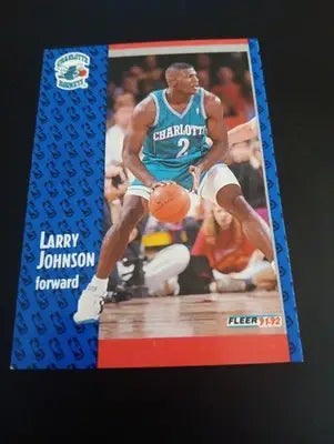 1991-92 Fleer - Larry Johnson #255 (RC). Charlotte Hornets. NRMT+ - Basketball Card Single