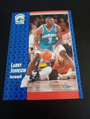 1991-92 Fleer - Larry Johnson #255 (RC). Charlotte Hornets. NRMT+ - Basketball Card Single