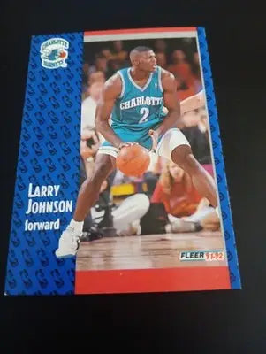 1991-92 Fleer - Larry Johnson #255 (RC). Charlotte Hornets. NRMT+ - Basketball Card Single