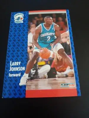 1991-92 Fleer - Larry Johnson #255 (RC). Charlotte Hornets. NRMT+ - Basketball Card Single
