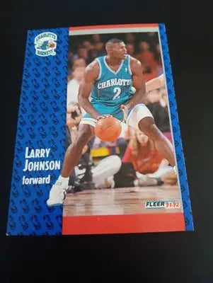1991-92 Fleer - Larry Johnson #255 (RC). Charlotte Hornets. NRMT+ - Basketball Card Single