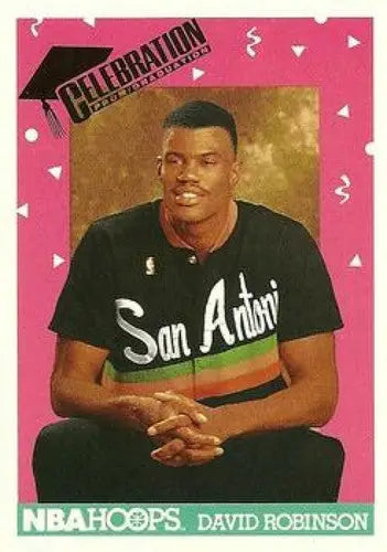 Original gloss 1991-92 Hoops David Robinson basketball card featuring Spurs team