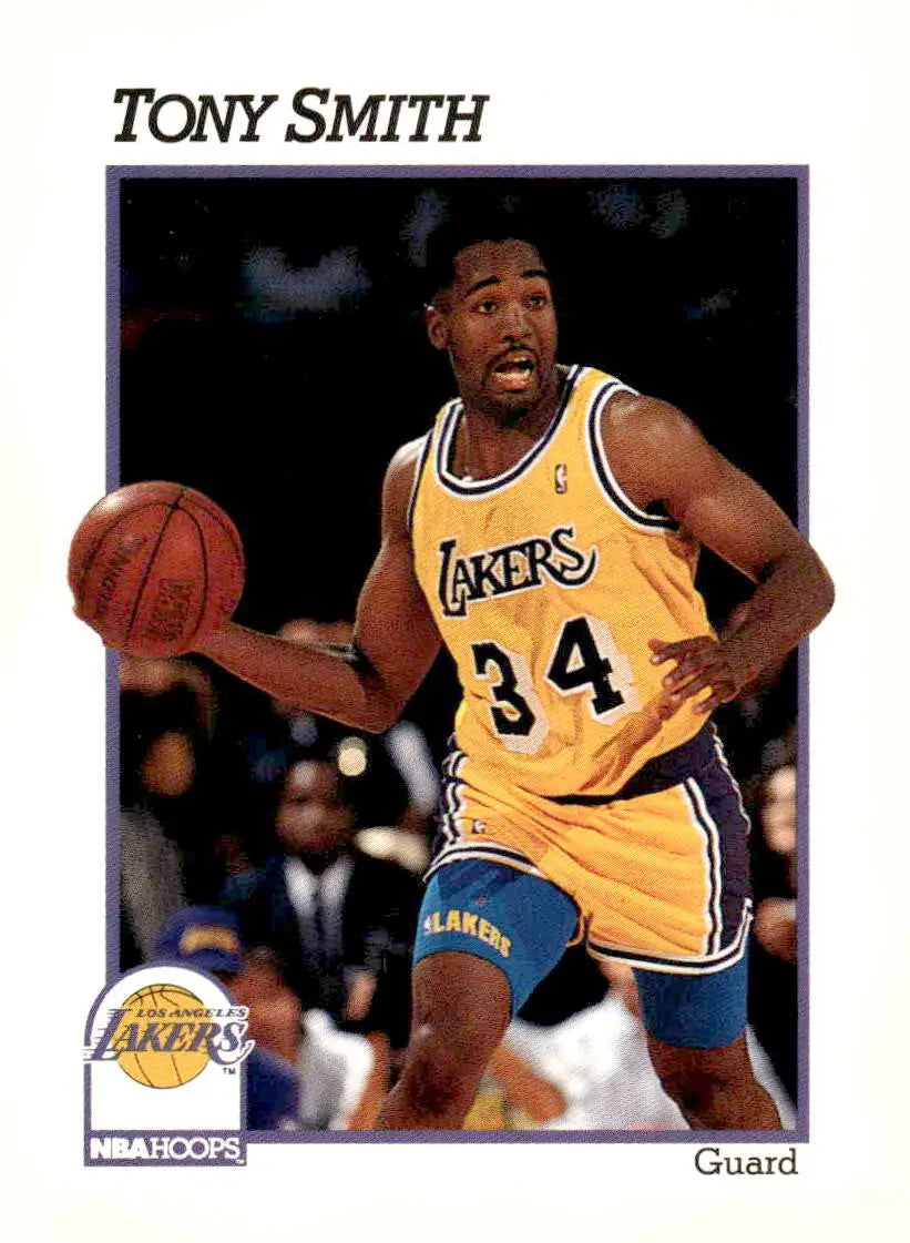 1991-92 Hoops #384 Tony Smith Base Los Angeles Lakers - Basketball Card Single