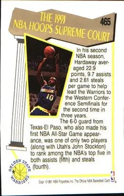 1991-92 Hoops #465 Tim Hardaway - Basketball Card Single