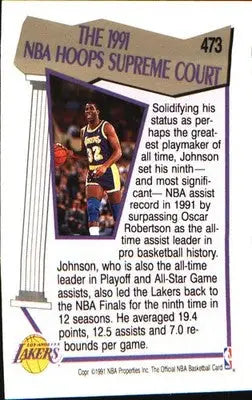 1991-92 Hoops #473 Magic Johnson - Basketball Card Single