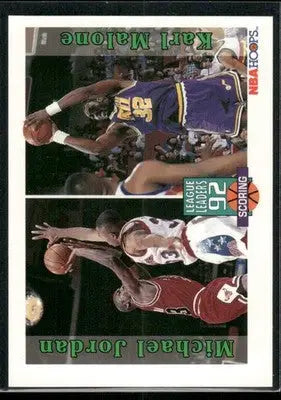 1991-92 NBA Hoops Scoring Leaders Karl Malone Michael Jordan #320 Basketball