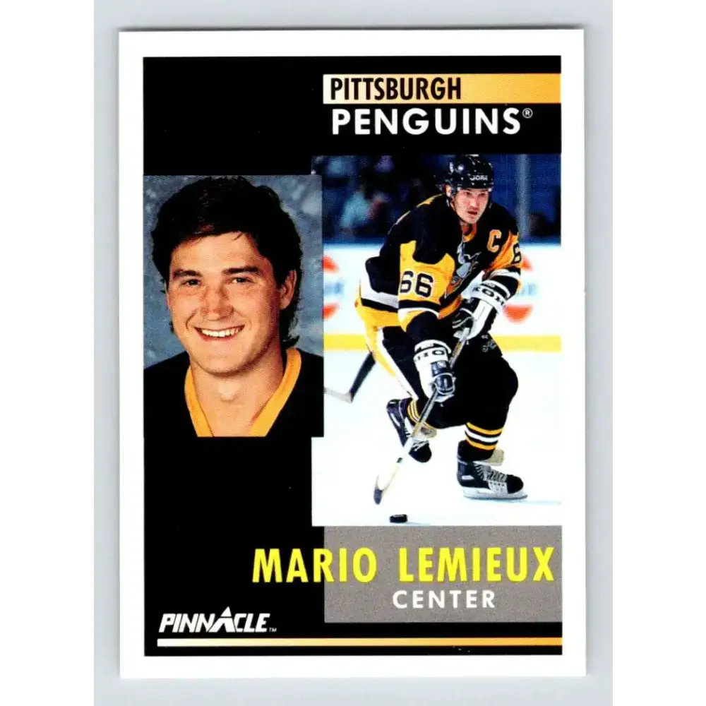 1991-92 Pinnacle #1 Mario Lemieux NM-MT Pittsburgh Penguins Hockey Card - Hockey Card Single