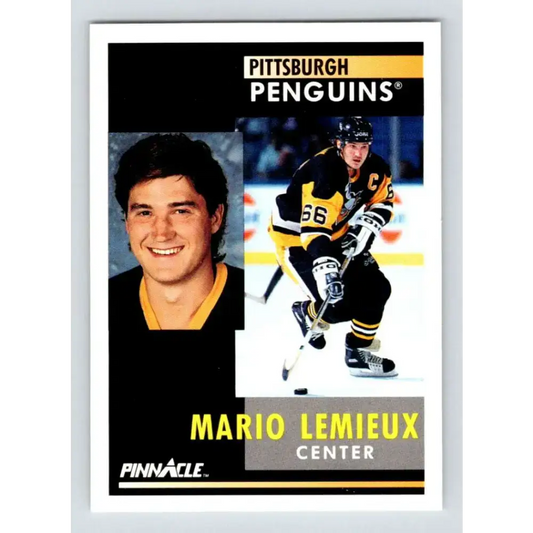 1991-92 Pinnacle #1 Mario Lemieux NM-MT Pittsburgh Penguins Hockey Card - Hockey Card Single