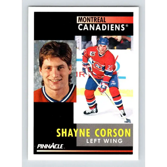 1991-92 Pinnacle #102 Shayne Corson NM-MT Montreal Canadiens Hockey Card - Hockey Card Single