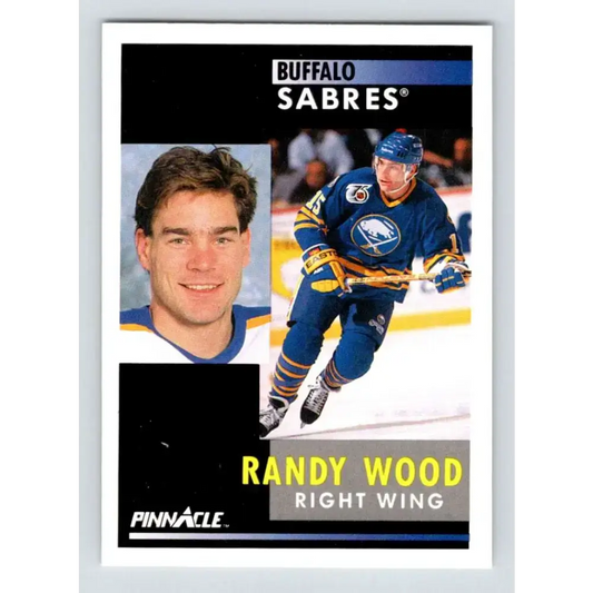 1991-92 Pinnacle #104 Randy Wood NM-MT Buffalo Sabres Hockey Card - Hockey Card Single