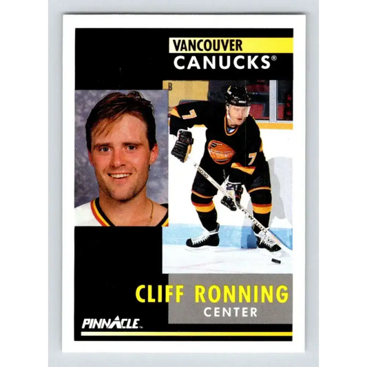 1991-92 Pinnacle #106 Cliff Ronning NM-MT Vancouver Canucks Hockey Card - Hockey Card Single
