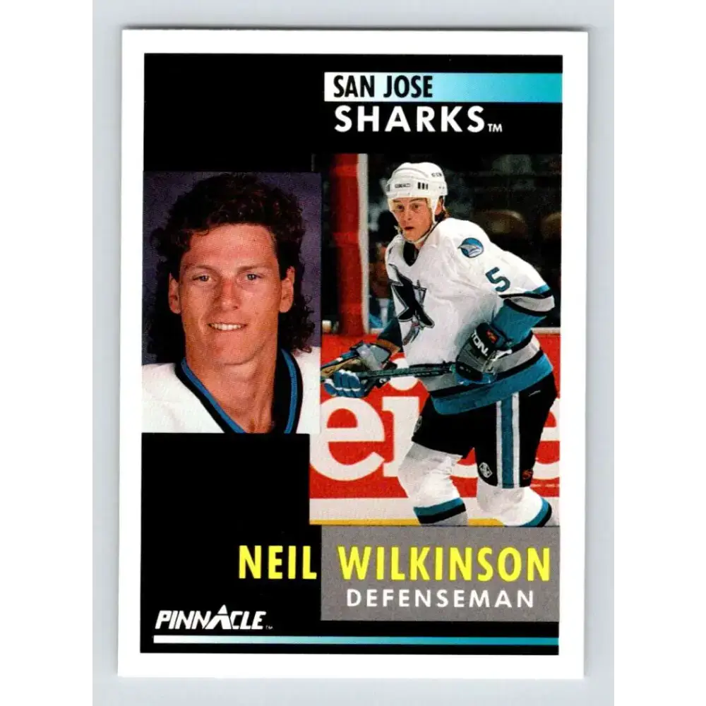 1991-92 Pinnacle #108 Neil Wilkinson NM-MT San Jose Sharks Hockey Card - Hockey Card Single