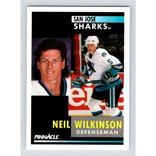 1991-92 Pinnacle #108 Neil Wilkinson NM-MT San Jose Sharks Hockey Card - Hockey Card Single