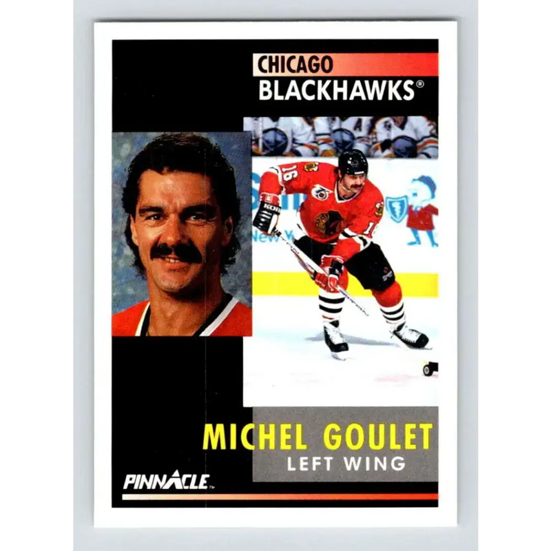 1991-92 Pinnacle #109 Michel Goulet NM-MT Chicago Blackhawks Hockey Card - Hockey Card Single