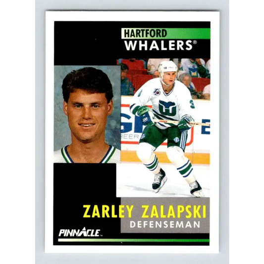 1991-92 Pinnacle #110 Zarley Zalapski NM-MT Hartford Whalers Hockey Card - Hockey Card Single