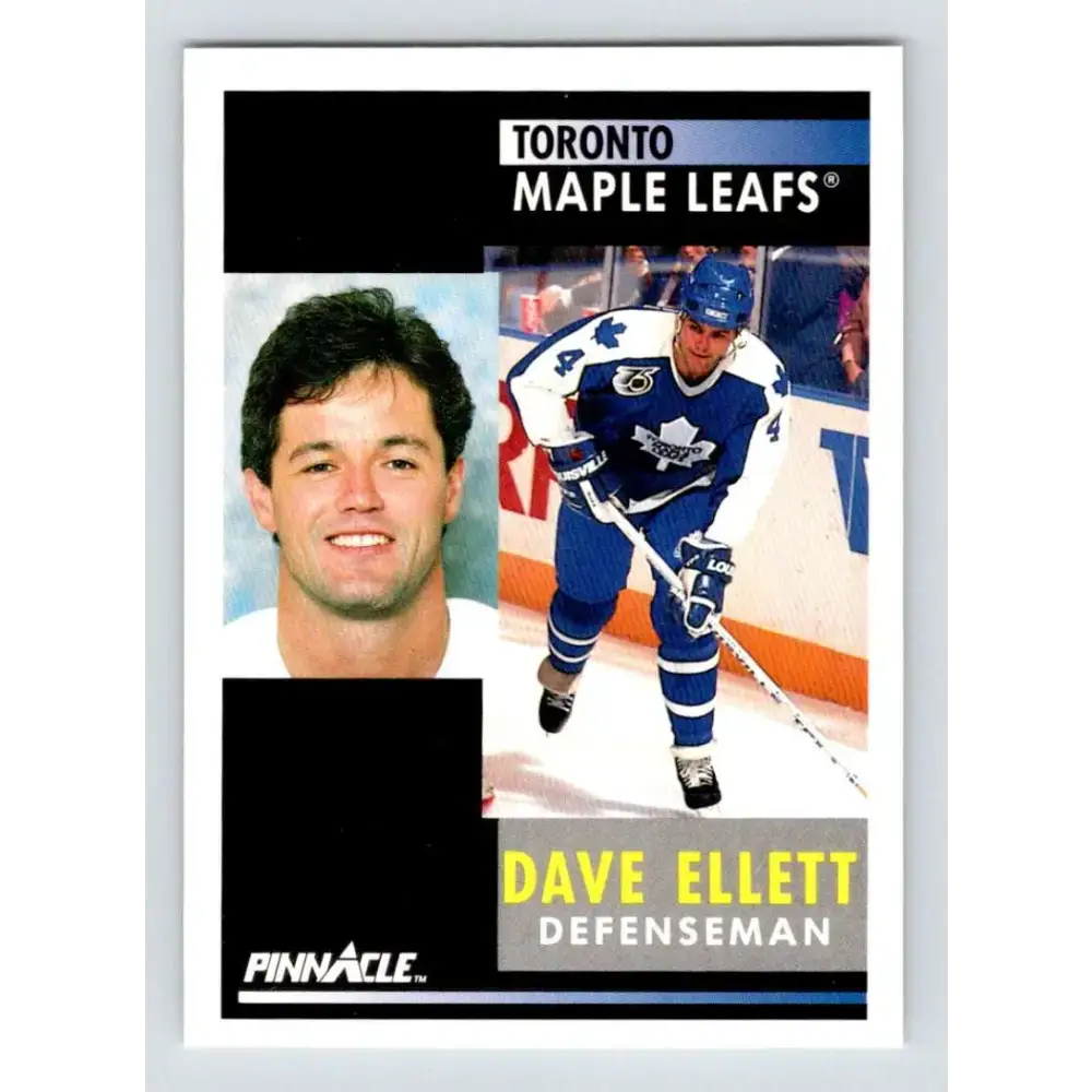 1991-92 Pinnacle #111 Dave Ellett NM-MT Toronto Maple Leafs Hockey Card - Hockey Card Single