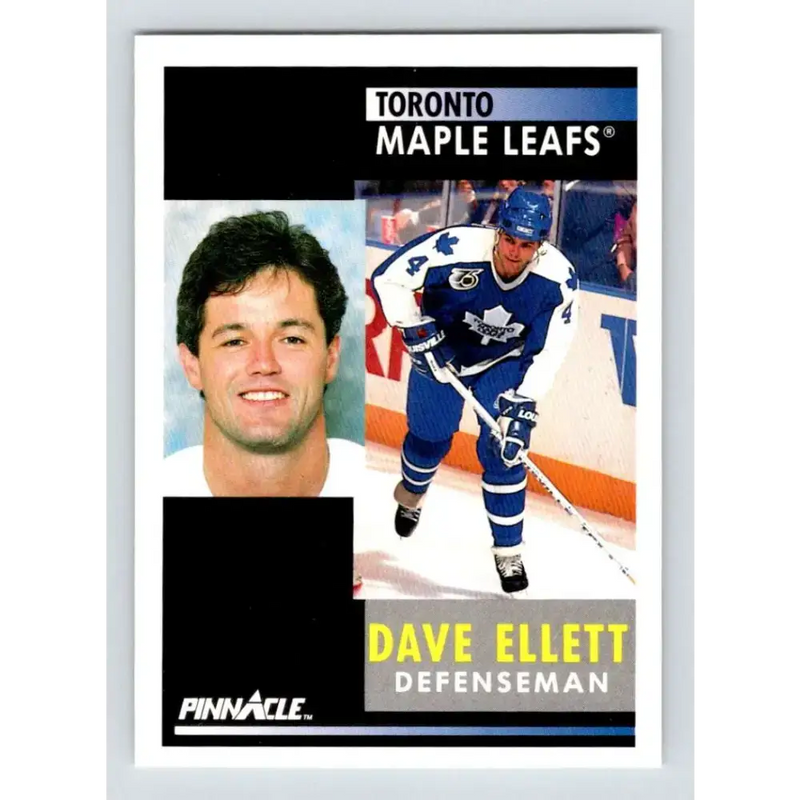 1991-92 Pinnacle #111 Dave Ellett NM-MT Toronto Maple Leafs Hockey Card - Hockey Card Single