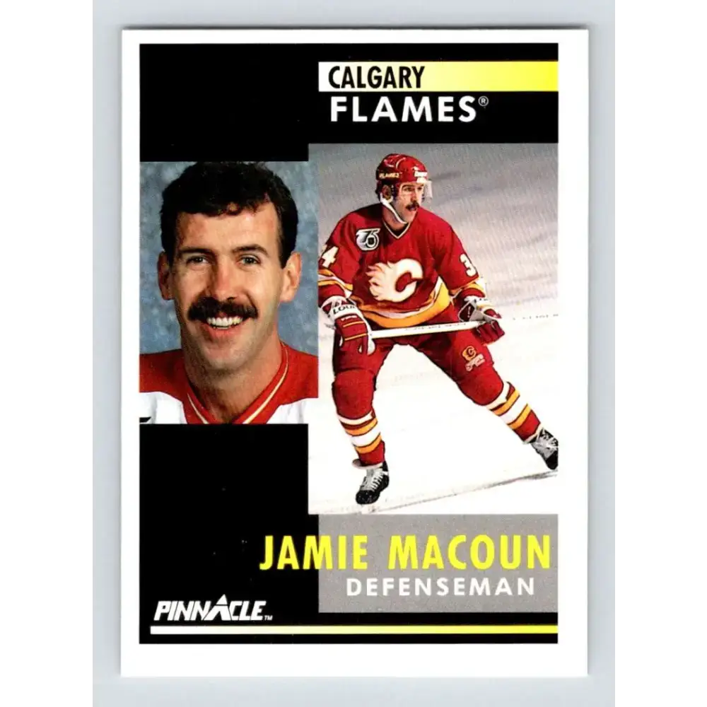 1991-92 Pinnacle #114 Jamie Macoun NM-MT Calgary Flames Hockey Card - Hockey Card Single