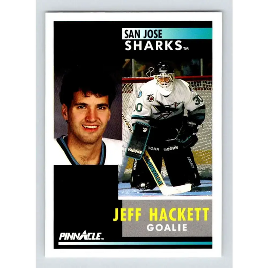 1991-92 Pinnacle #119 Jeff Hackett NM-MT San Jose Sharks Hockey Card - Hockey Card Single