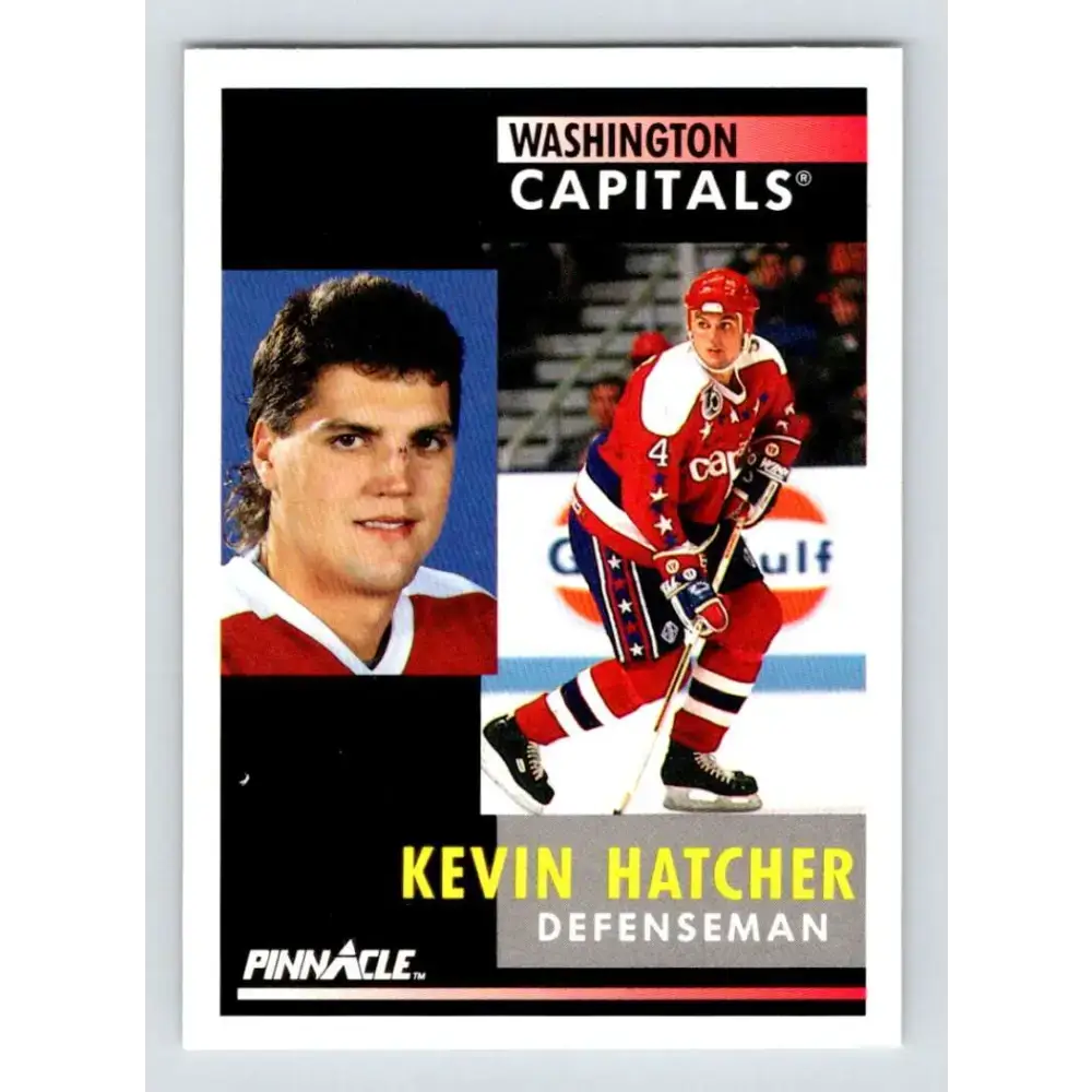 1991-92 Pinnacle #131 Kevin Hatcher NM-MT Washington Capitals Hockey Card - Hockey Card Single