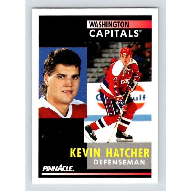 1991-92 Pinnacle #131 Kevin Hatcher NM-MT Washington Capitals Hockey Card - Hockey Card Single