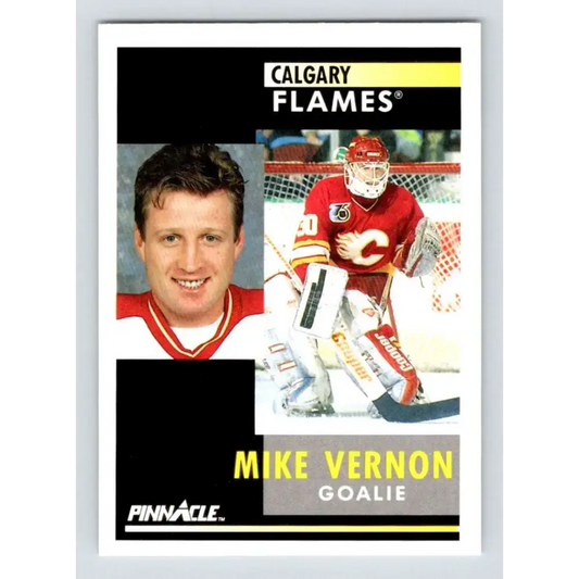 1991-92 Pinnacle #132 Mike Vernon NM-MT Calgary Flames Hockey Card - Hockey Card Single