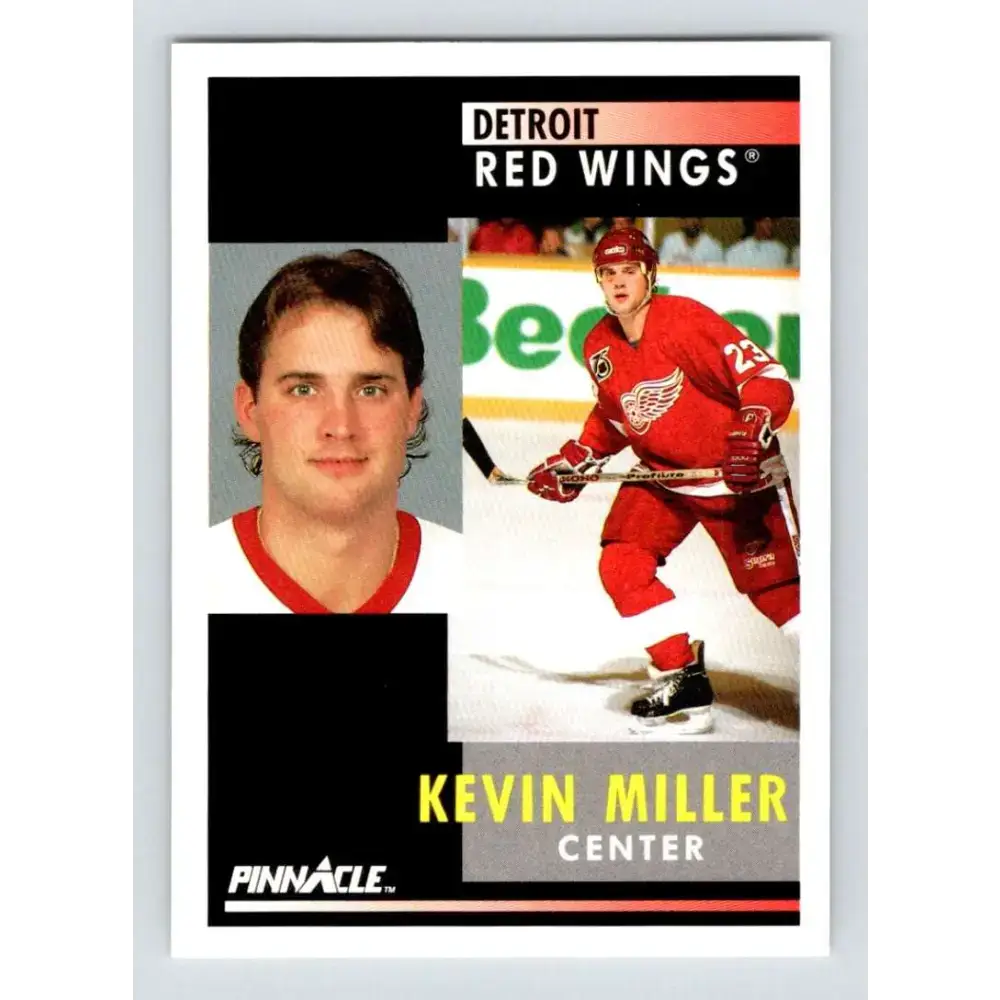 1991-92 Pinnacle #133 Kevin Miller NM-MT Detroit Red Wings Hockey Card - Hockey Card Single