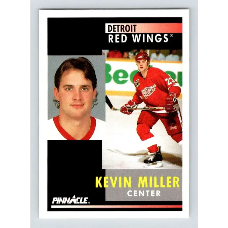 1991-92 Pinnacle #133 Kevin Miller NM-MT Detroit Red Wings Hockey Card - Hockey Card Single