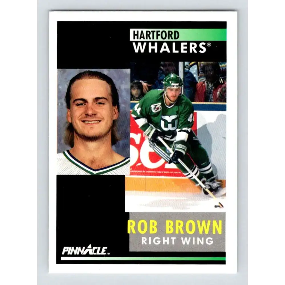 1991-92 Pinnacle #141 Rob Brown NM-MT Hartford Whalers Hockey Card - Hockey Card Single