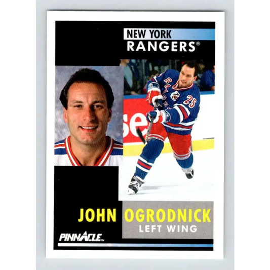 1991-92 Pinnacle #145 John Ogrodnick NM-MT New York Rangers Hockey Card - Hockey Card Single