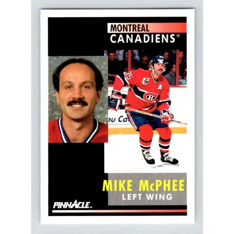 1991-92 Pinnacle #147 Mike McPhee NM-MT Montreal Canadiens Hockey Card - Hockey Card Single