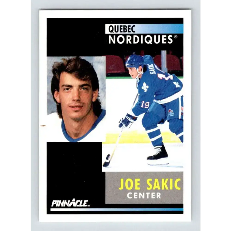 1991-92 Pinnacle #150 Joe Sakic NM-MT Quebec Nordiques Hockey Card - Hockey Card Single