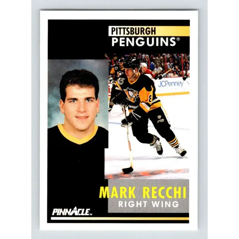 1991-92 Pinnacle #151 Mark Recchi NM-MT Pittsburgh Penguins Hockey Card - Hockey Card Single