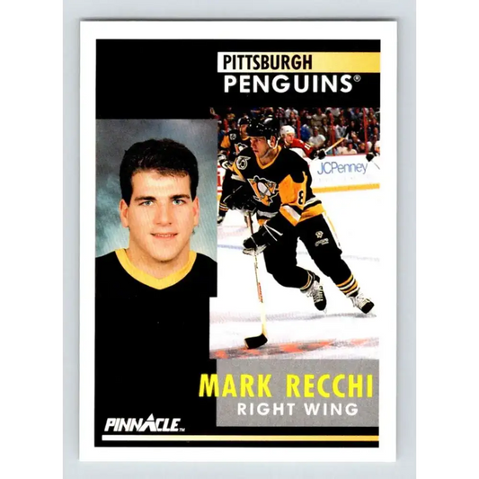 1991-92 Pinnacle #151 Mark Recchi NM-MT Pittsburgh Penguins Hockey Card - Hockey Card Single