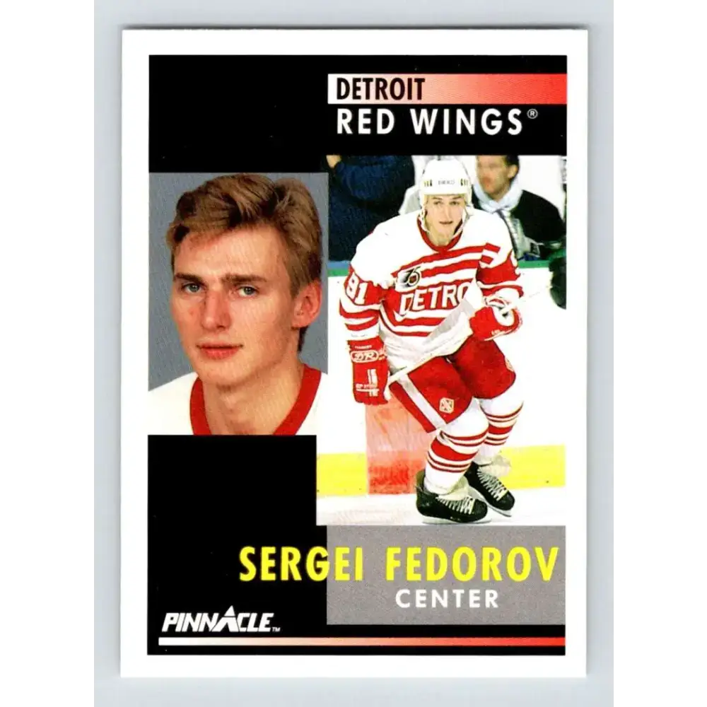 1991-92 Pinnacle #157 Sergei Fedorov NM-MT Detroit Red Wings Hockey Card - Hockey Card Single