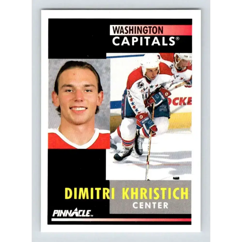 1991-92 Pinnacle #162 Dimitri Khristich NM-MT Washington Capitals Hockey Card - Hockey Card Single