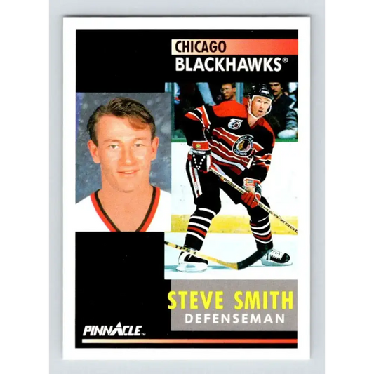 1991-92 Pinnacle #18 Steve Smith NM-MT Chicago Blackhawks Hockey Card - Hockey Card Single