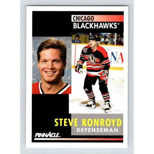 1991-92 Pinnacle #180 Steve Konroyd NM-MT Chicago Blackhawks Hockey Card - Hockey Card Single