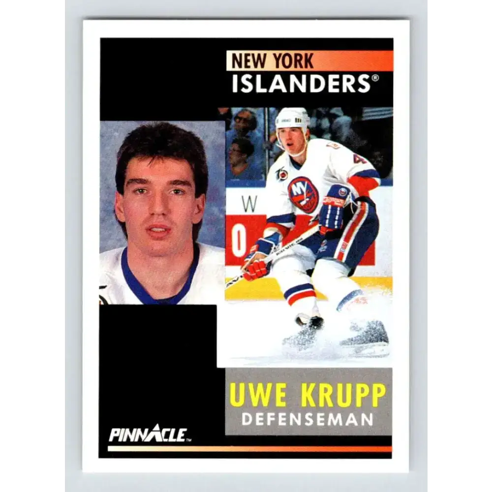 1991-92 Pinnacle #19 Uwe Krupp NM-MT New York Islanders Hockey Card - Hockey Card Single