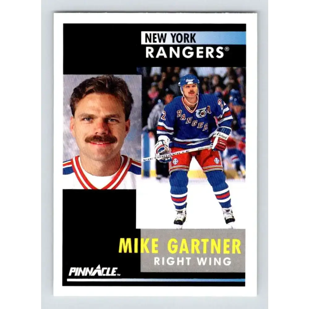 1991-92 Pinnacle #202 Mike Gartner NM-MT New York Rangers Hockey Card - Hockey Card Single