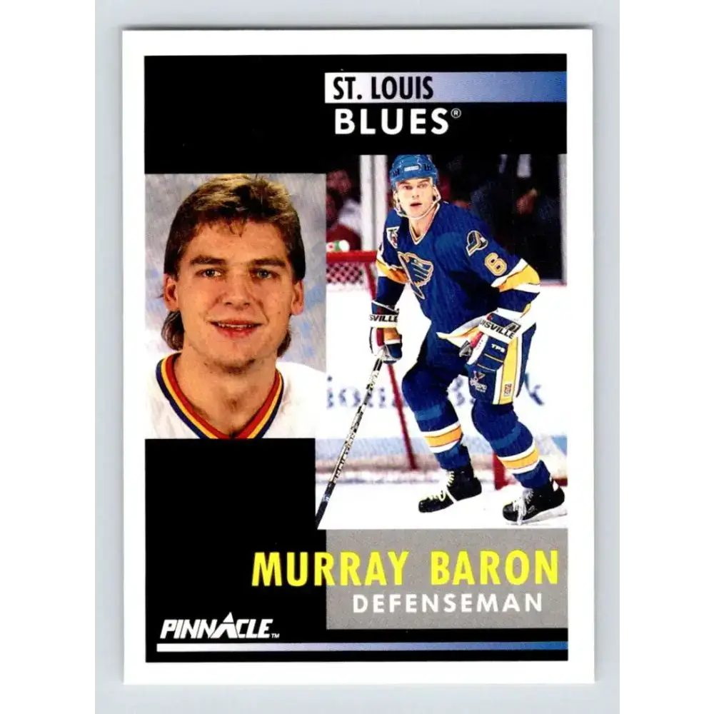 1991-92 Pinnacle #204 Murray Baron NM-MT St. Louis Blues Hockey Card - Hockey Card Single