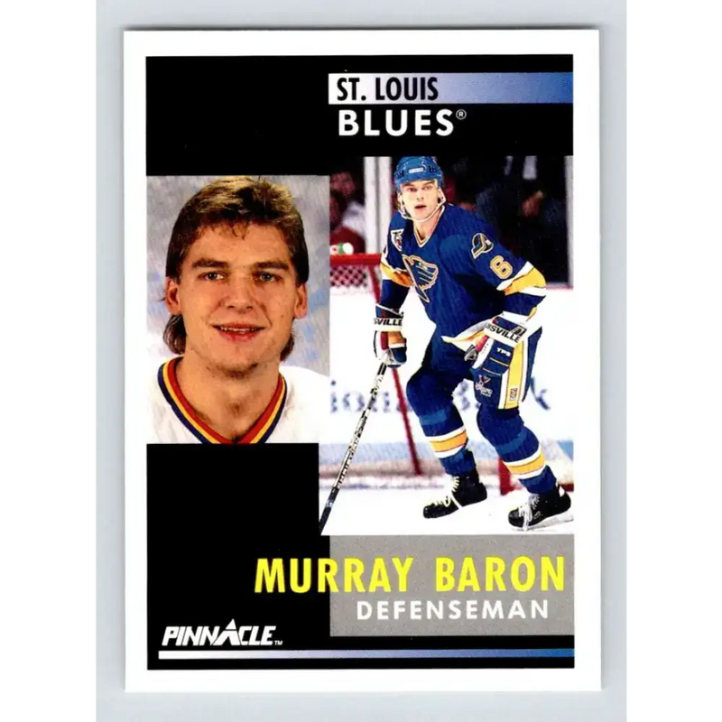 1991-92 Pinnacle #204 Murray Baron NM-MT St. Louis Blues Hockey Card - Hockey Card Single