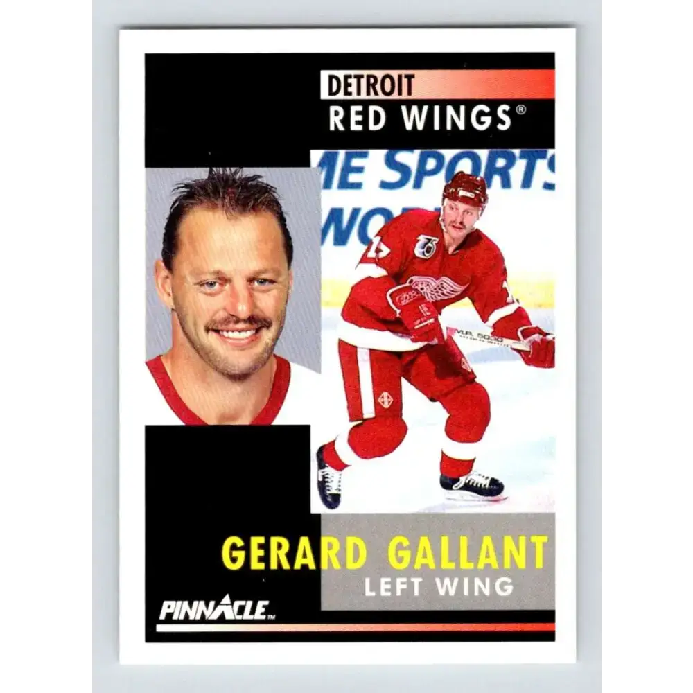 1991-92 Pinnacle #205 Gerard Gallant NM-MT Detroit Red Wings Hockey Card - Hockey Card Single