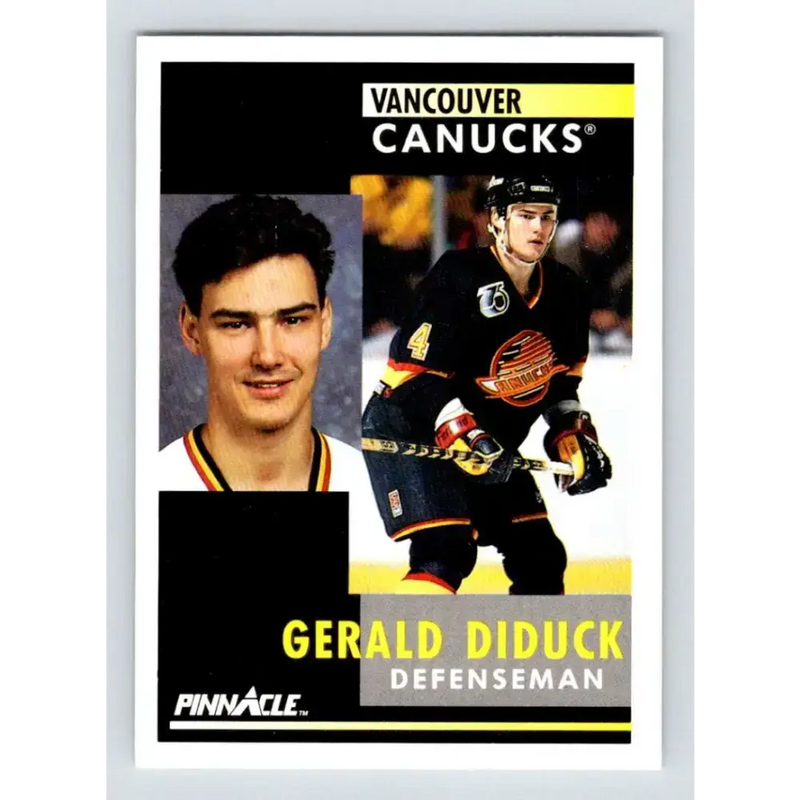 1991-92 Pinnacle #211 Gerald Diduck NM-MT Vancouver Canucks Hockey Card - Hockey Card Single