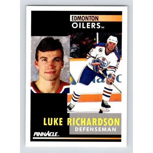 1991-92 Pinnacle #212 Luke Richardson NM-MT Edmonton Oilers Hockey Card - Hockey Card Single