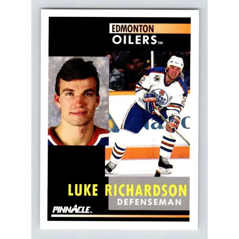 1991-92 Pinnacle #212 Luke Richardson NM-MT Edmonton Oilers Hockey Card - Hockey Card Single