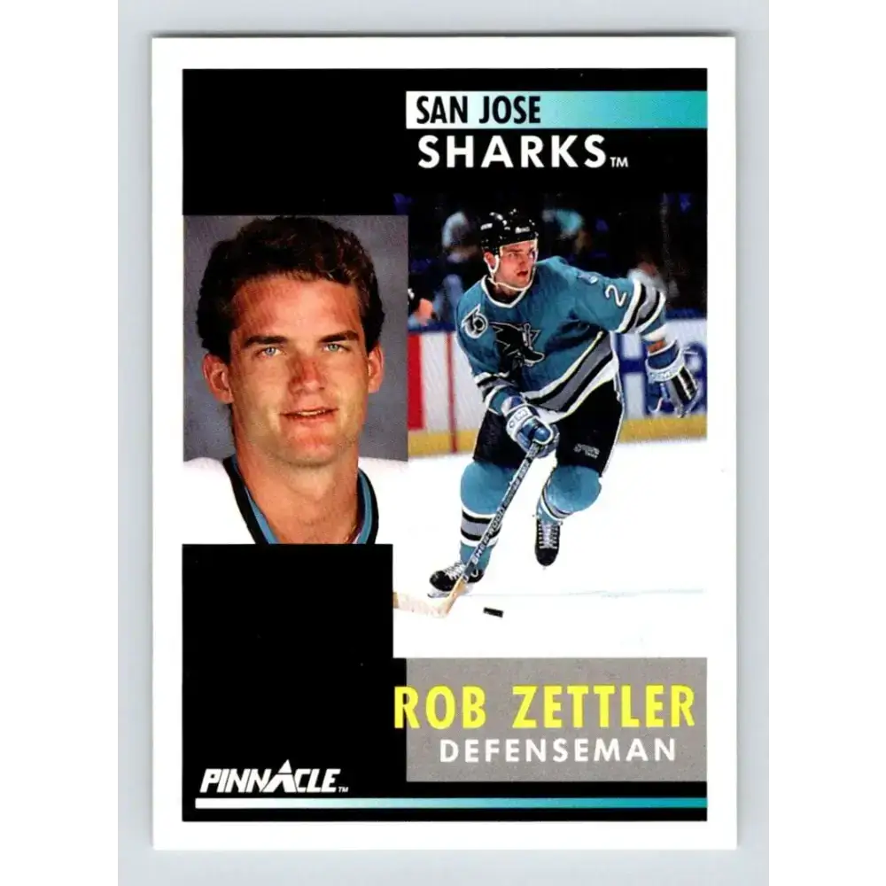 1991-92 Pinnacle #213 Rob Zettler NM-MT San Jose Sharks Hockey Card - Hockey Card Single