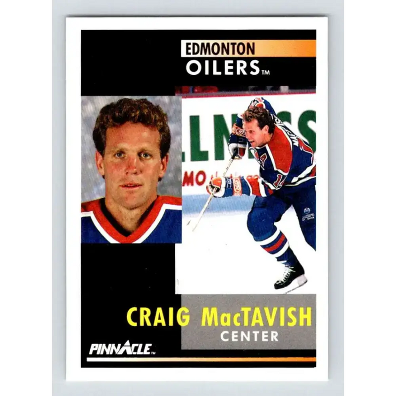 1991-92 Pinnacle #215 Craig MacTavish NM-MT Edmonton Oilers Hockey Card - Hockey Card Single