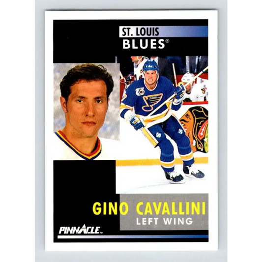 1991-92 Pinnacle #216 Gino Cavallini NM-MT St. Louis Blues Hockey Card - Hockey Card Single